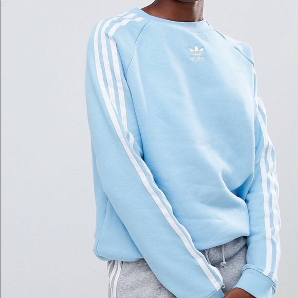 NWOT ADIDAS ORIGINALS | Baby Blue 3 Stripes Crewneck